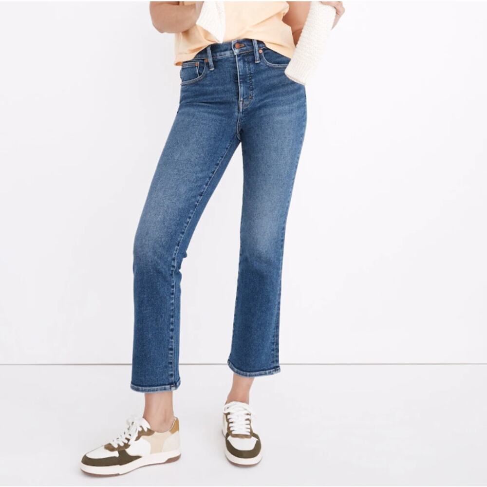 Madewell Cali Demi-Boot High-Rise Cropped Jeans Medium Bodney Wash Size 28